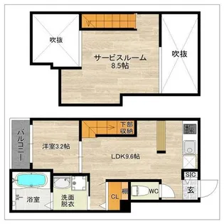 DreamStage姪浜Cocoon(コクーン)【202号室】の間取り