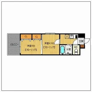 アリビオ天神南【301号室】の間取り