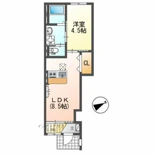 カーサ エデン【1階】の間取り