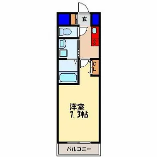 グローリア新北野【3階】の間取り