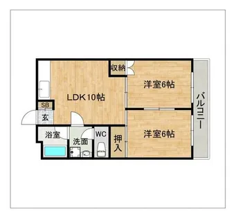 南福岡渡辺ビル【407号室】の間取り