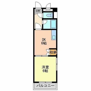 クリエール三津屋【5階】の間取り
