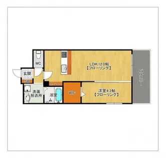 KL TOJIN WEST【401号室】の間取り