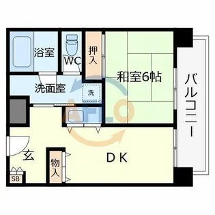 アーバンエース上本町パル【9階】の間取り