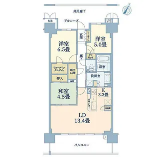 リバーガーデン千里中央あかり絵のみちBC棟【9階】の間取り