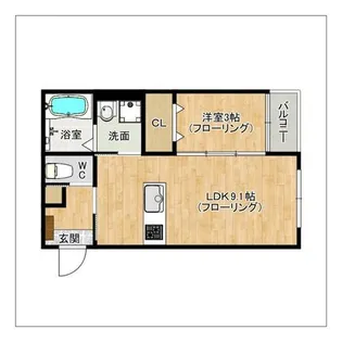 Calm桜台【102号室】の間取り