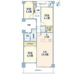 パーク・ハイム芦屋呉川町【2階】の間取り