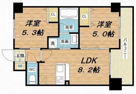 エステムプラザ大阪城パークフロント【12階】の間取り