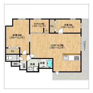 MODERN ASPIRATION平尾駅前【4階】の間取り