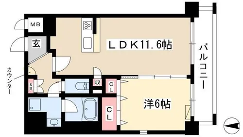 トンシェトア【403号室】の間取り