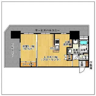 F・PARC GRANDMARK天神【1406号室】の間取り