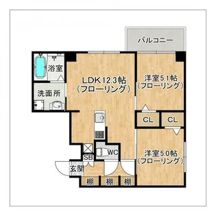MODERN PALAZZO 箱崎grace【3階】の間取り