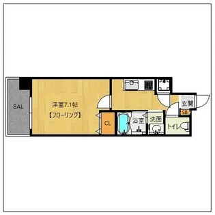 willDo中洲【7階】の間取り