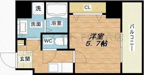 Blue西長堀【9階】の間取り