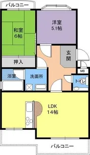 ドミシル並川【101号室】の間取り