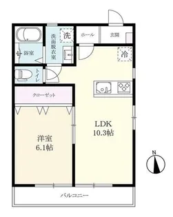 グリーンタウン筑後【101号室】の間取り