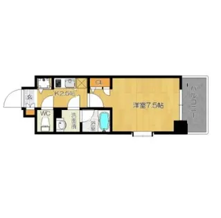 ピュアドームエルクオーレ箱崎【6階】の間取り