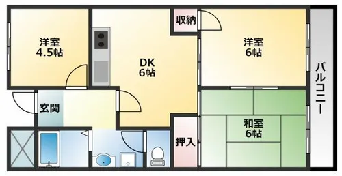 エクセル上小阪【2階】の間取り