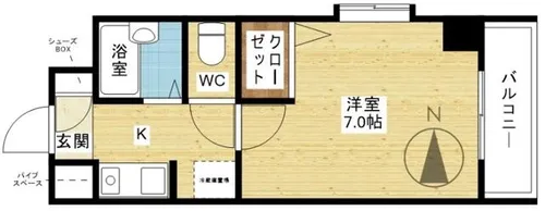 1Kの間取り画像