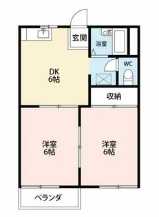 ファミールハイツB棟【1階】の間取り