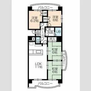 フィオーレ豊橋【0306号室】の間取り