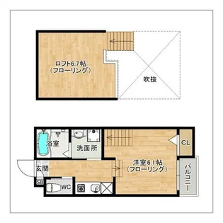 EST松島【201号室】の間取り