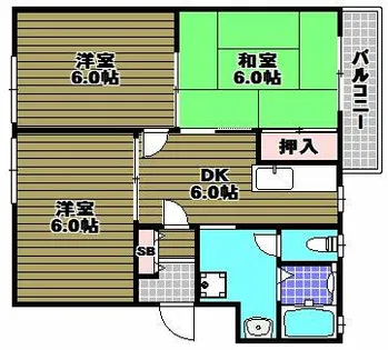 リバーサイド小車【2階】の間取り