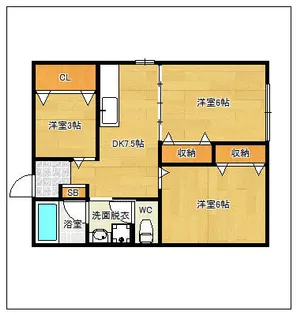 陶山ハイツ【303号室】の間取り