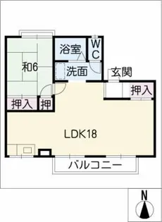 ドゥーライフ西門A棟【2階】の間取り