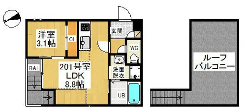 Grandtic Libra浅間町【2階】の間取り