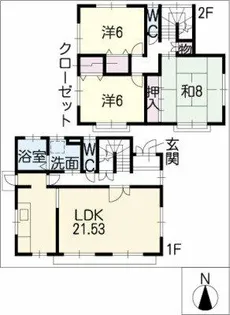 愛知県名古屋市天白区植田東3丁目【一戸建】の間取り