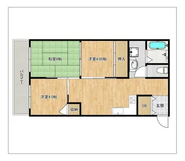 大産桜坂マンション【702号室】の間取り