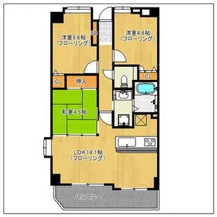 シュロスブルーメ大濠【2階】の間取り