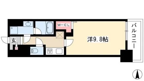 トレヴィ高岳【905号室】の間取り