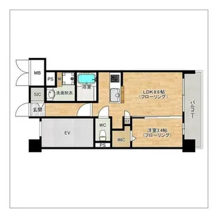 ラクレイス平尾山荘通り【405号室】の間取り