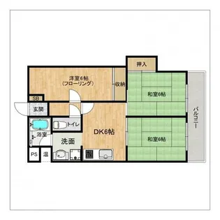 大産室見マンション【302号室】の間取り