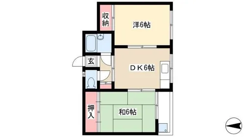 リバーハイツ五条【203号室】の間取り