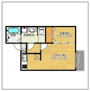 taste筥松【201号室】の間取り