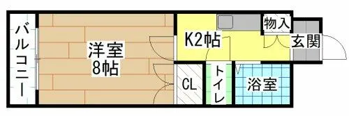 キャステール片野【1階】の間取り