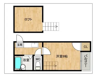 ソレイユ水城【205号室】の間取り