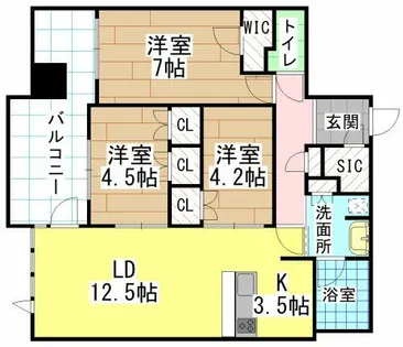 グランドメゾンガーデンシティ小倉【20階】の間取り