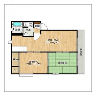 ノーブル横峰【201号室】の間取り