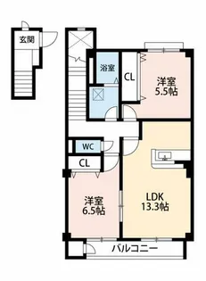 愛知県岡崎市赤渋町字郷東【アパート】の間取り