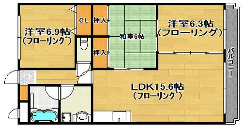 エトランゼII【402号室】の間取り