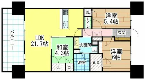 グランドパレス大手町公園【19階】の間取り
