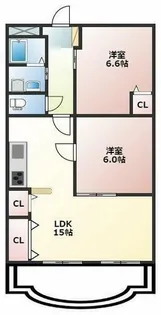 ユーミーマンションオリーブ通りB【2階】の間取り
