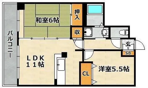 リバービレッジ兵庫【202号室】の間取り
