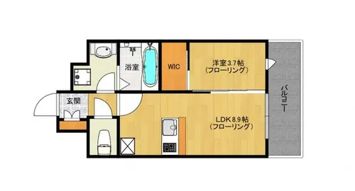 ネストピア福岡空港駅前【3階】の間取り