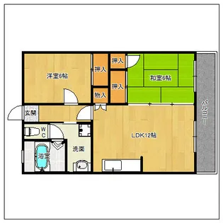 春日原レヂデンス【1階】の間取り