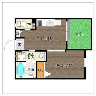 DreamStage姪浜南Aglitter(アグリター)【102号室】の間取り